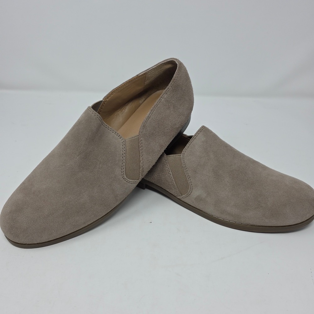 Franco Sarto Pardon Loafers Womens 7.5M Taupe Suede Leather Slip On Comfort
